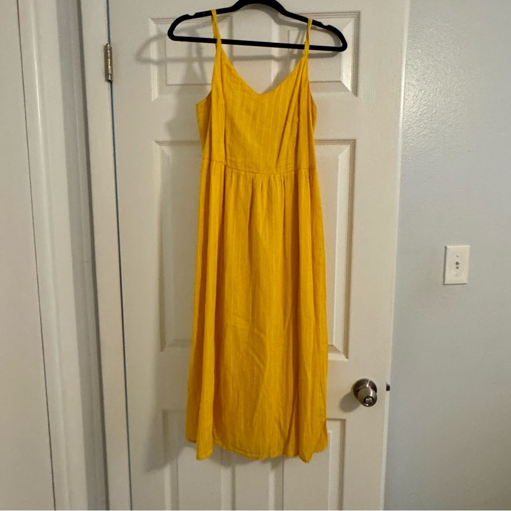 Yellow Stripe Spaghetti Strap Dress